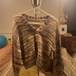 LOFT Women's Multicolor Striped Cardigan